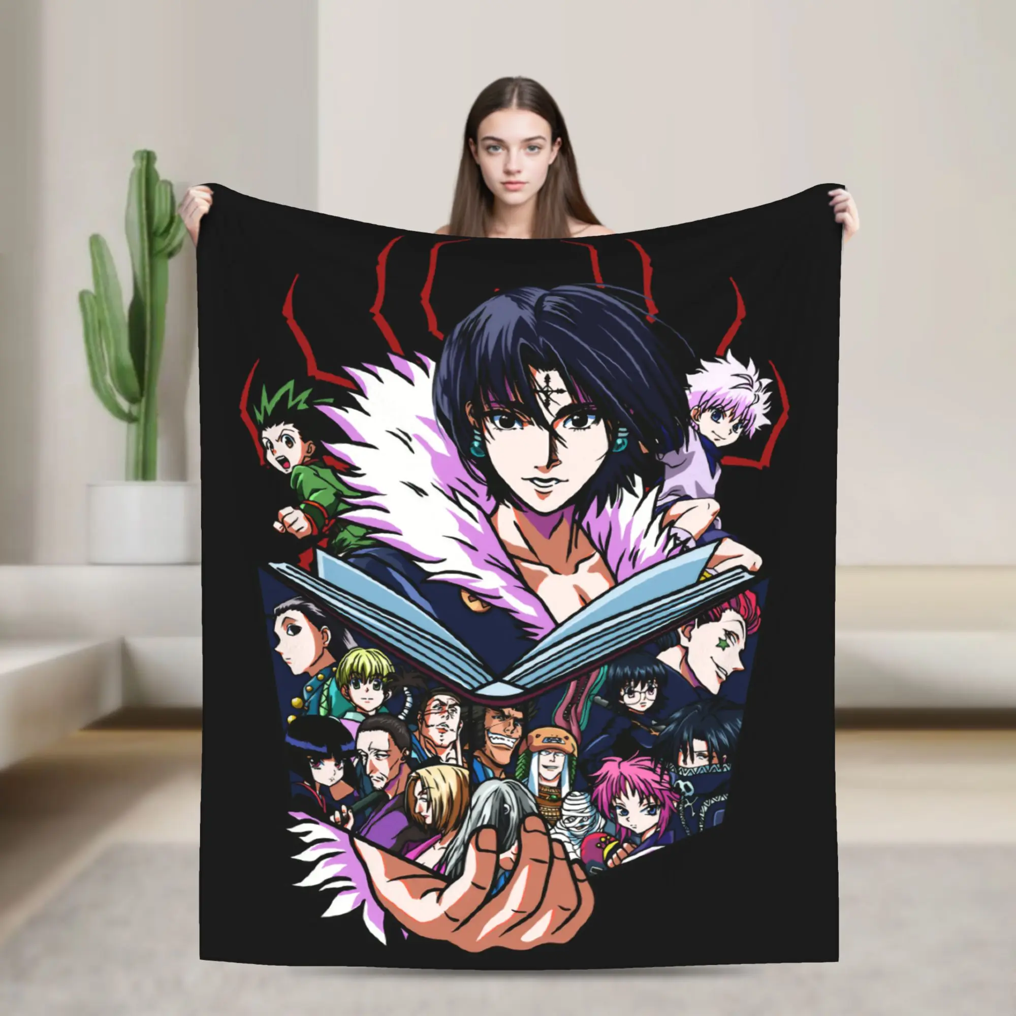 

Одеяла в стиле аниме HXH Villains, флисовое летнее многофункциональное легкое тонкое одеяло для постельных принадлежностей, дивана, покрывала