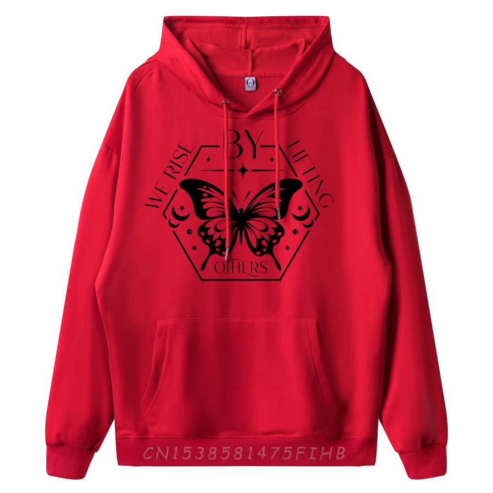 

Butterfly We Rise By Lifting Others Inspirational Street Wear Hoodies New New In Tops And Oversize Long Sleeve