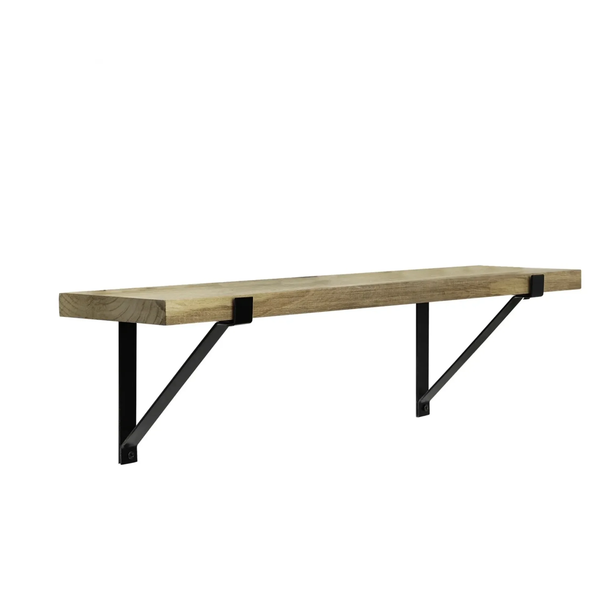 

23-дюймовая полка из светлого дуба с кронштейнами, простая в установке настенная полка для декора гостиной, спальни