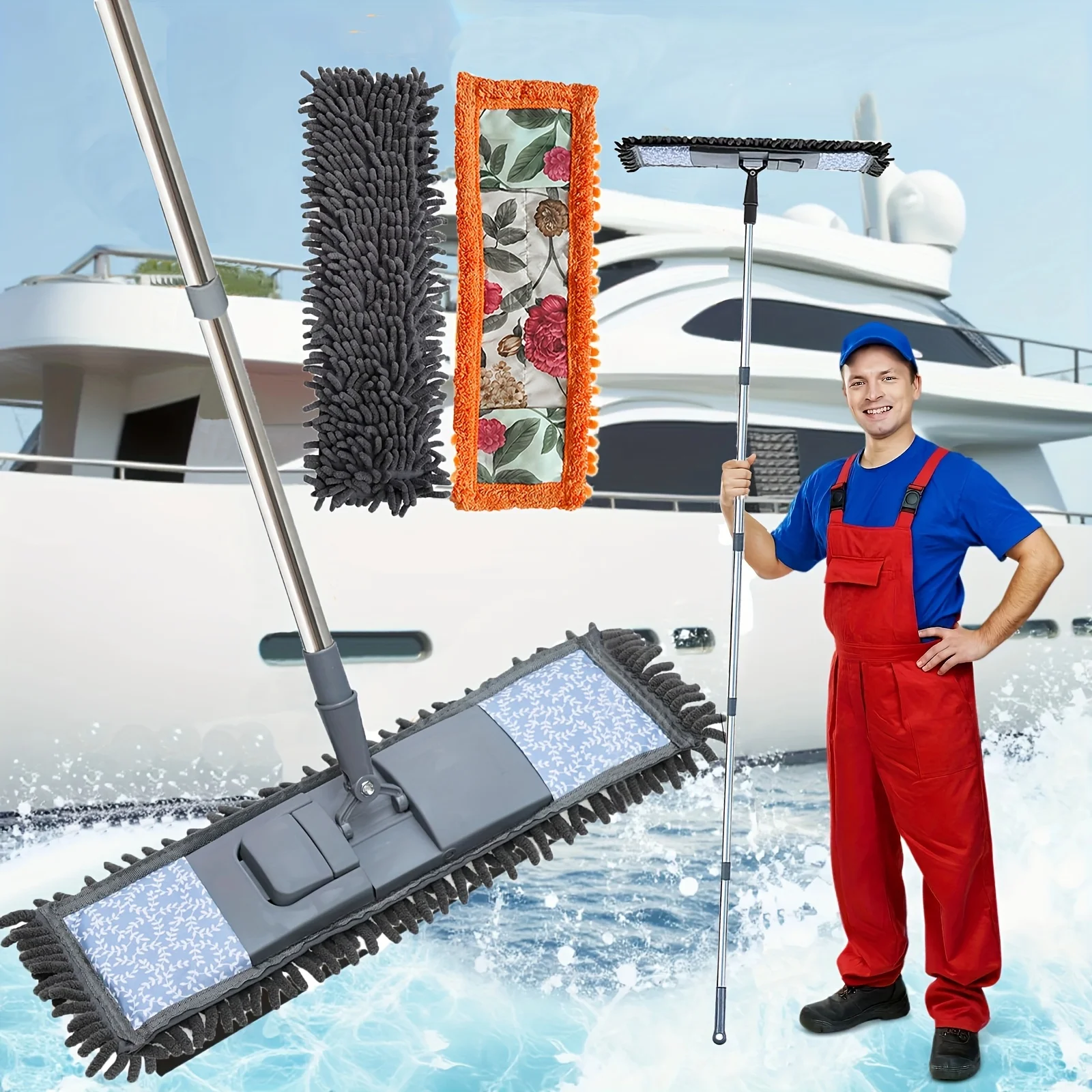 Chenier Mop Is a Water-Absorbing and Oil-Absorbing Household Cleaning Wonder It Is a Dry Wet Dual-Purpose Flat Mop Wall Cleaning