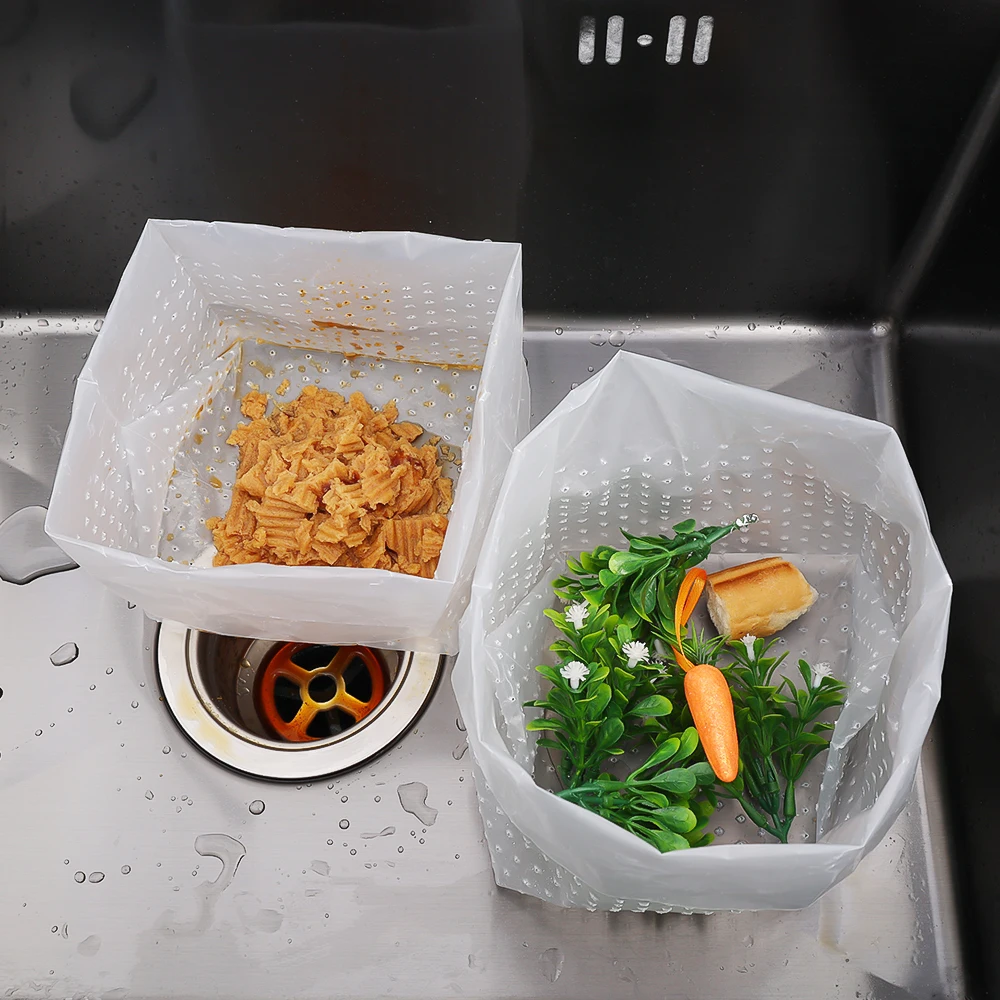 Kitchen Food Residue Filter Bag Disposable Garbage Filter Bag Large Capacity Vegetable Fruit Cleaning Drainage Screen Net