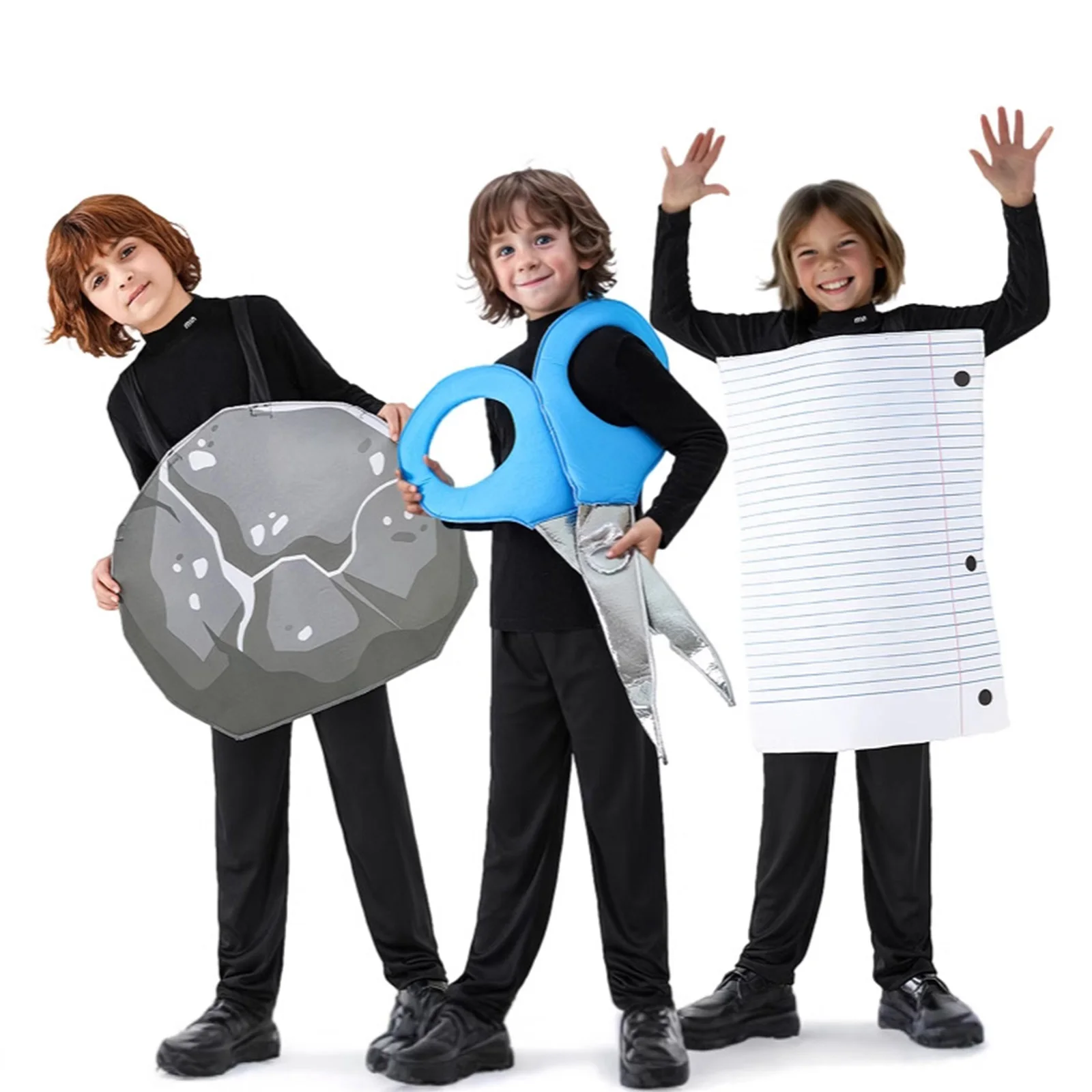 Cartoon Funny Kid Style Dress up Accessories Social Team Building Game Costume Stone Scissor Paper Dress Cosplay