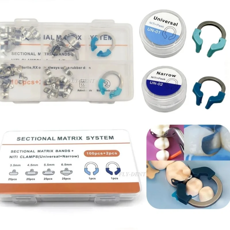 Dental Metal Matrix Tape NiTi Clamp Ring Cross-Section Profile Matrix