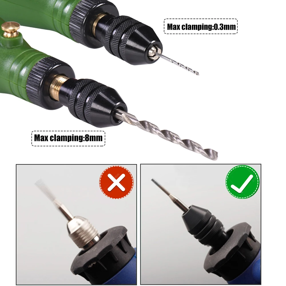 Keyless Drill Chuck Mini Electric Drill Bits Hex Shank Quick Change Adapter Chuck Screwdriver Converter Collet Fixture Tools