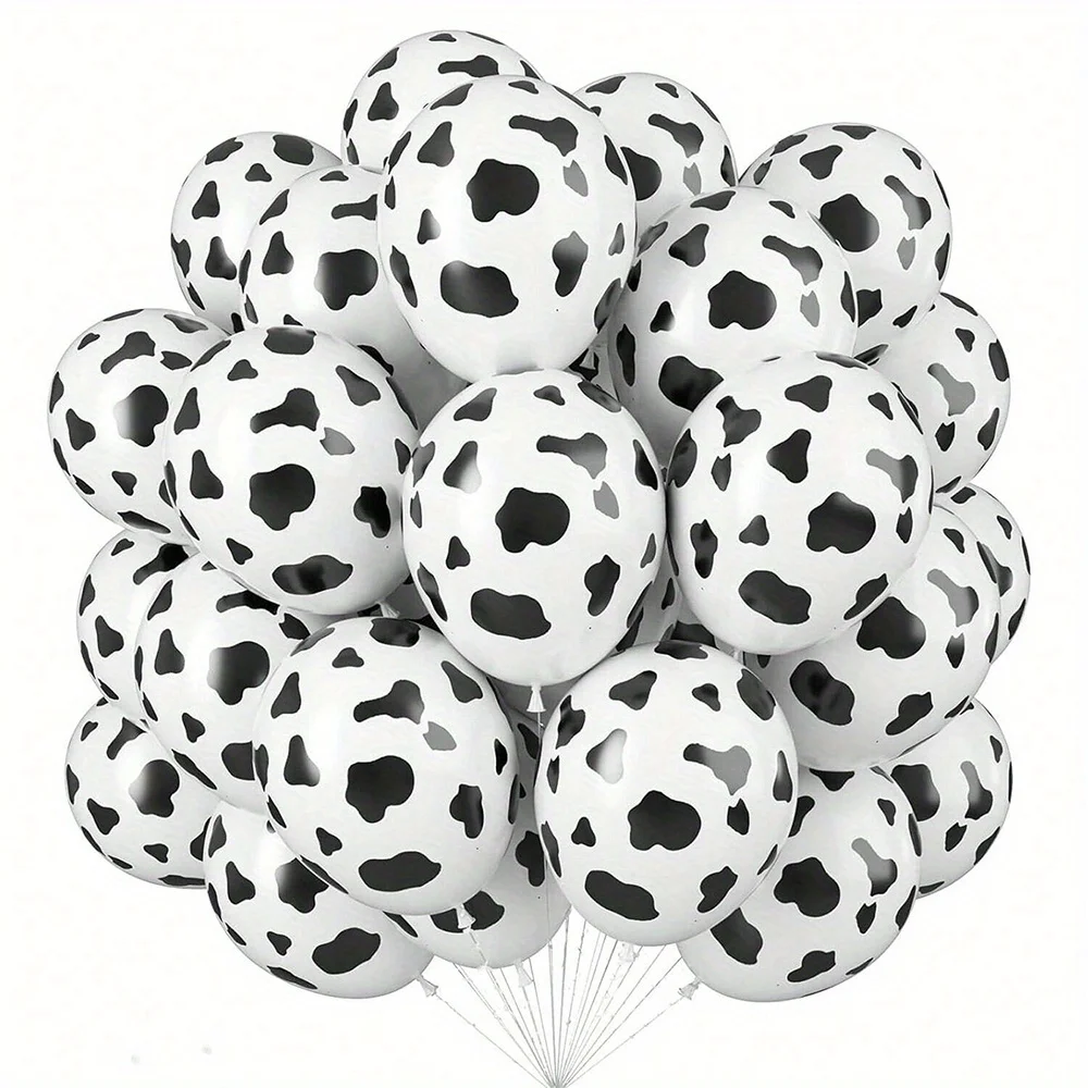 30 قطعة الكرتون البقرة نمط بالون مجموعة مزرعة موضوع حفلة عيد ميلاد الديكور ديكور المنزل احتفالي لوازم الحفلات صور الدعائم