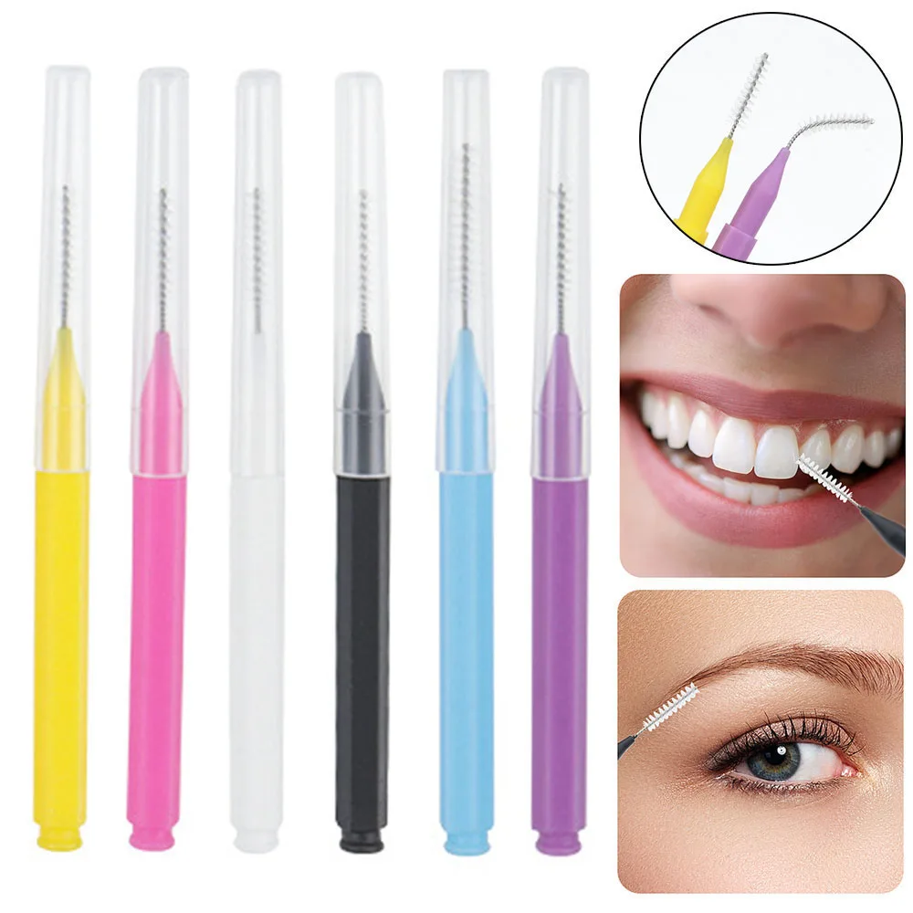 10pcs/pack Microbrush For Eyelashes Mini Bendable Eyebrow Brush Multi-use Interdental Toothbrush Makeup Tool Accessories