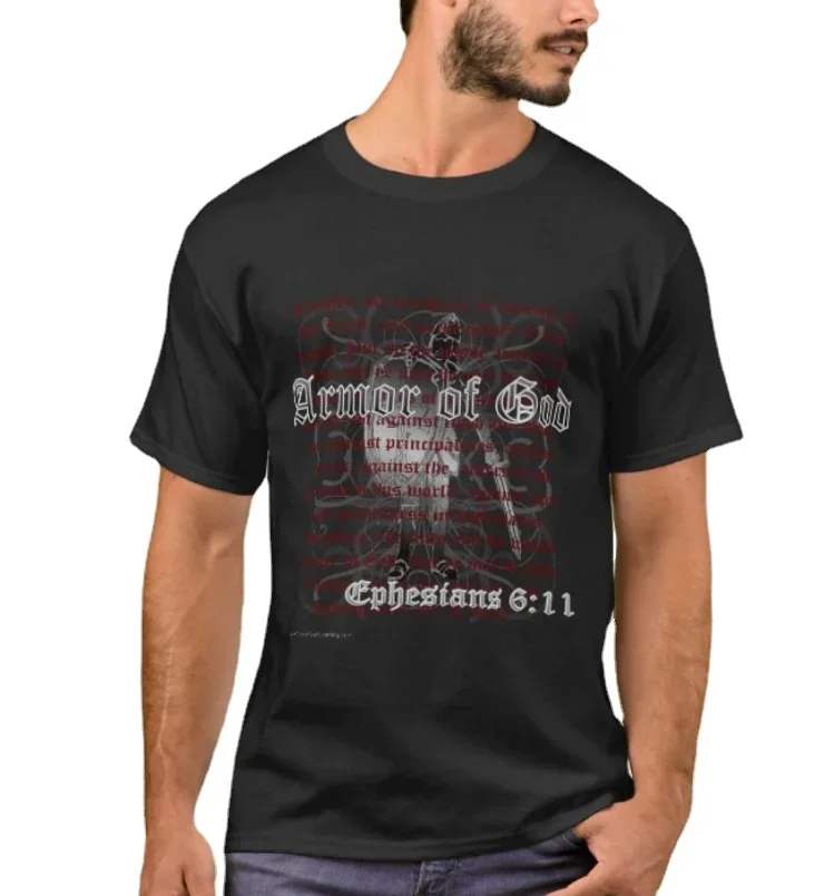 

Armor of God, Ephesians 6:11 Bible Verse T-Shirt. Summer Cotton Short Sleeve O-Neck Mens T Shirt New S-3XL