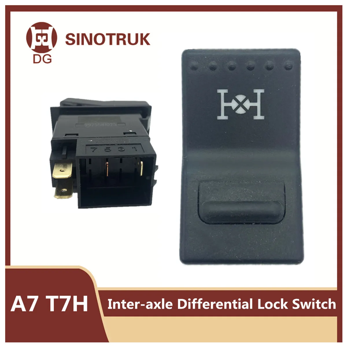 Inter-axle Differential Lock Switch For Sinotruk Howo A7 T7H Engineering Vehicle Tractor Cab Panel Button