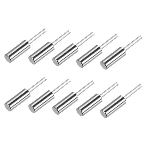 10PCS 32.768KHz Oscillator Quartz Crystal 32.768 KHZ 32.768K 2*6mm Cylinder Quartz Resonator 12.5pF ±20ppm