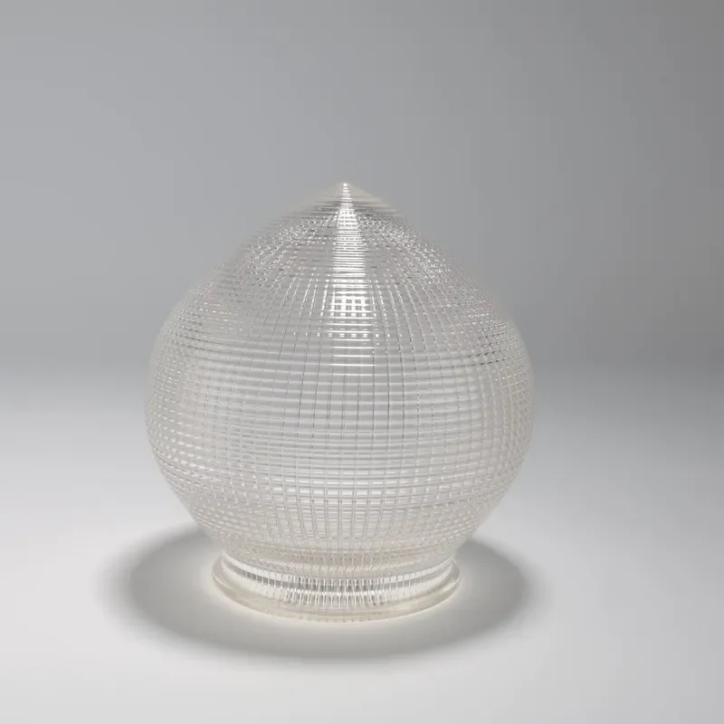 Custom Pressed and Blown Prismatic Glass Lampshades for Star Light Diffusers for Indoor Lighting