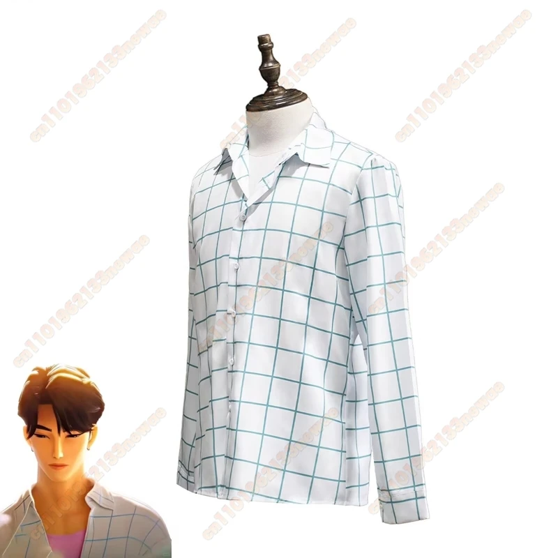 Baru Anime Kpop Pemburu Setan Jinu Saja Anak Laki-laki Soda Pop Pertunjukan Panggung Kemeja Kotak-kotak Kostum Cosplay Blus Pakaian Tari Grup Anak Laki-laki