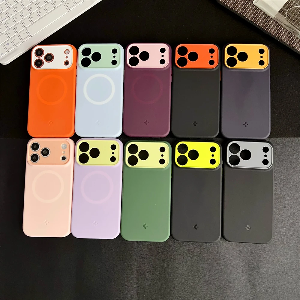 Фото Магнитный чехол Spigen Fit MagFit Hide из жидкого силикона для iPhone 17 Pro Max, совместимый с MagSafe, для беспроводной зарядки, противоударный