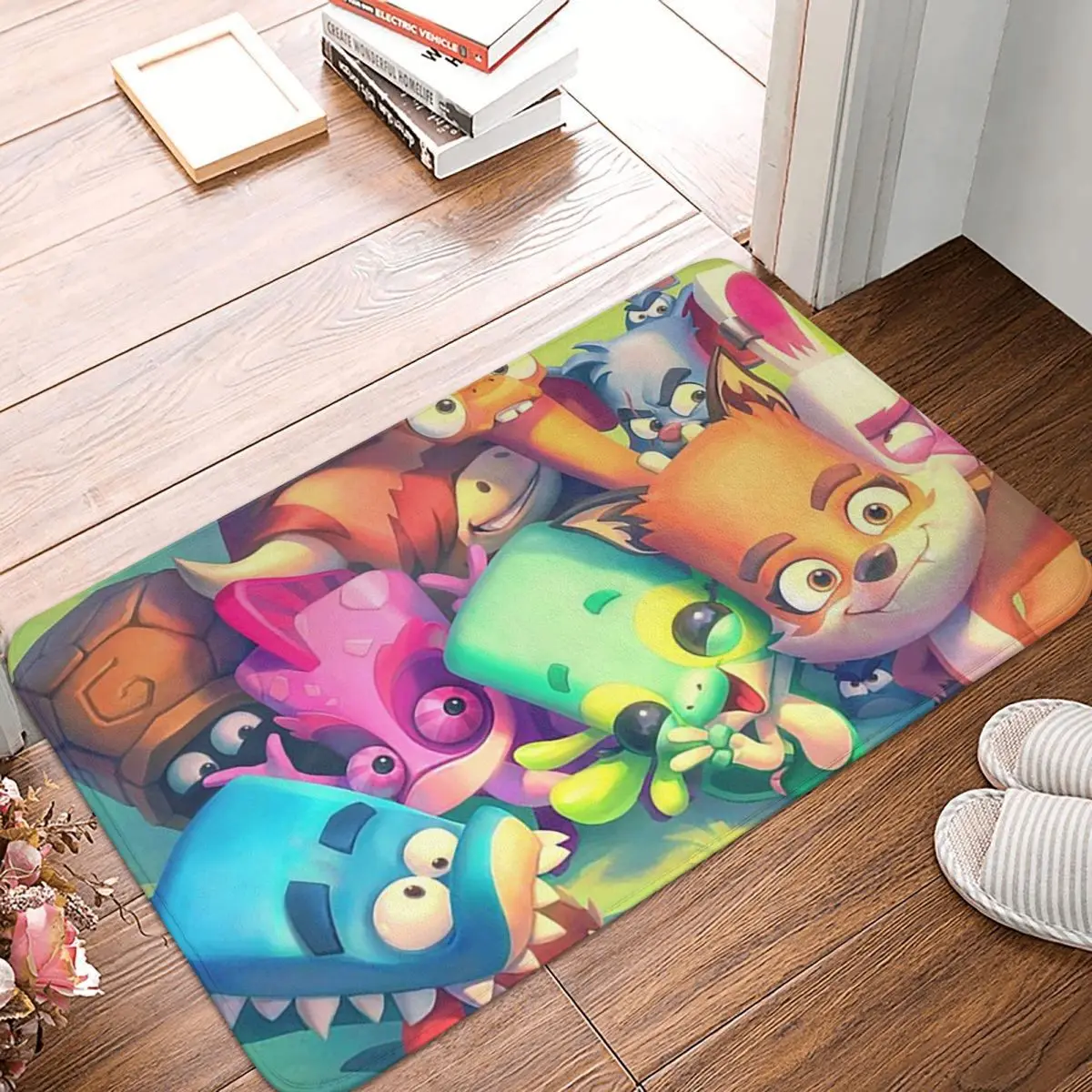 Zooba Friends Non-slip Doormat Floor Mat Water oil proof Carpet Rug for Kitchen Entrance Home Bedroom Footpad Mats