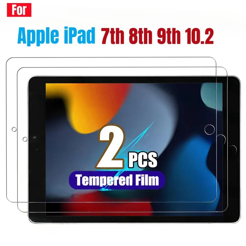 (2 Pack) Tempered Glass For Ipad 10.2 9th 8th 7th Generation Screen Protector for Ipad 9 2021 8 2020 7 2019 Film