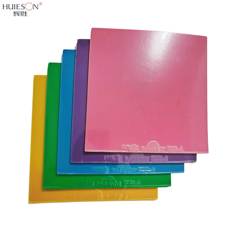 Huieson 5 Colors Colorful Table Tennis Rubber Sheet Rainbow 2.0mm Green Blue Yellow Purple Pink Ping Pong Rubber for Training