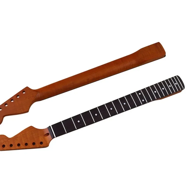 

22 product tiger pattern roasted maple rose wood matte 5.6 wide electric guitar neck beef bone pillow guitar handle DIY