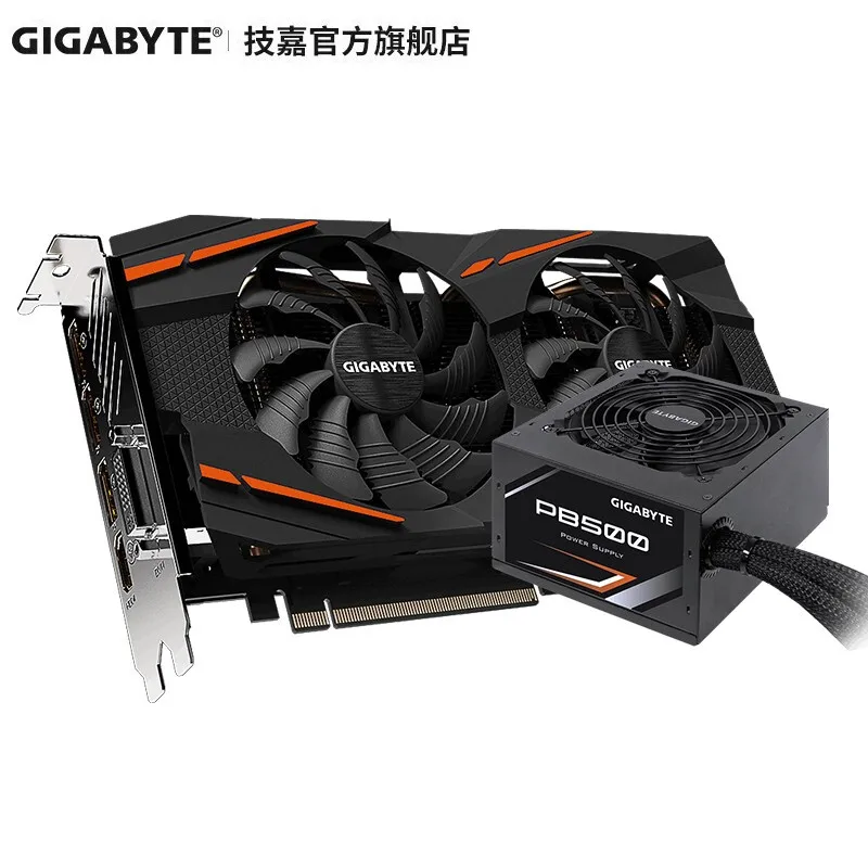 GIGA BYTE RX 580 8gb Graphics card rx590/5500/5600/5700XT for gaming giga byte 500W GDDR5 256bit PCIE4.0 DP DVI 7 nm