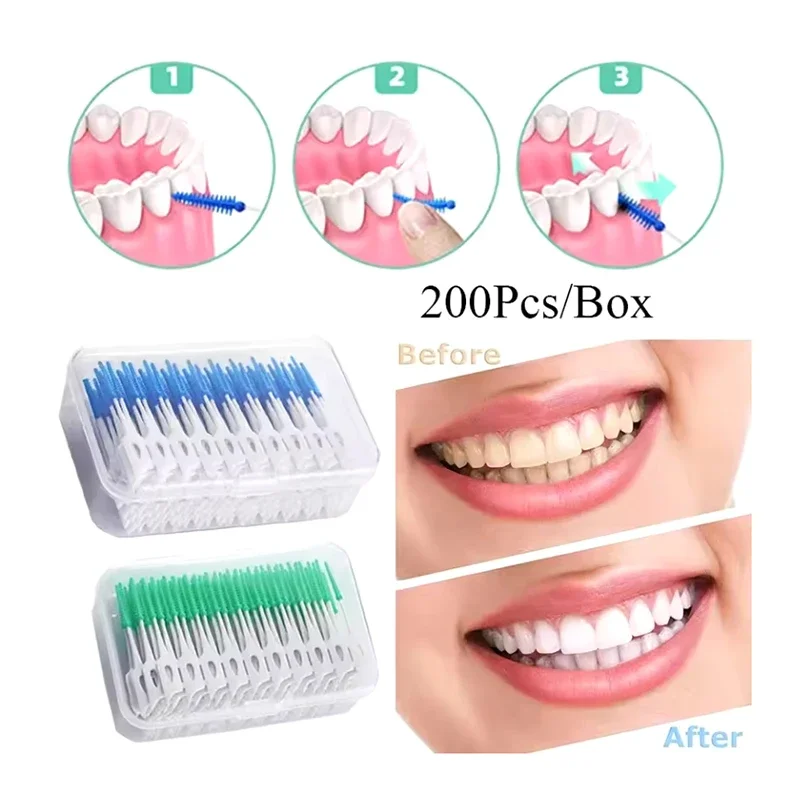 20Pcs Floss Hygiene Dental Silicone Interdental Brush Toothpick Dental Beauty Health Teeth Cleaning Dental Supplies