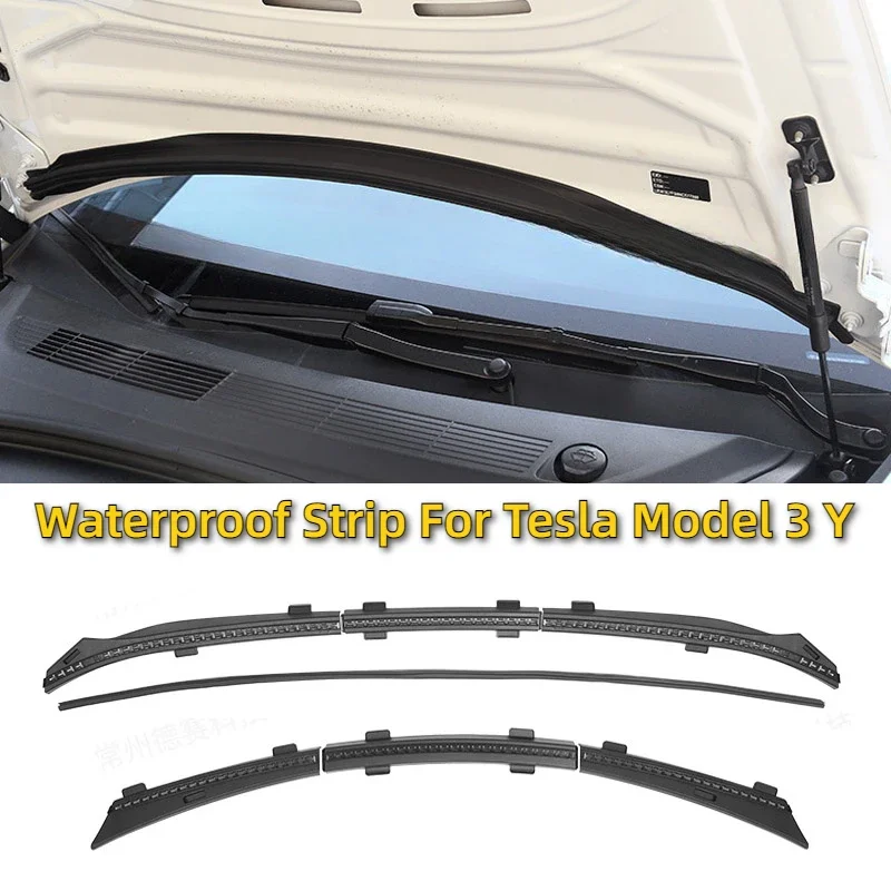 For Tesla Model 3 Y Waterproof Strip Weatherstrip Front Trunk Hood Chassis Air Inlet Protective Cover Seal Strips Accessories