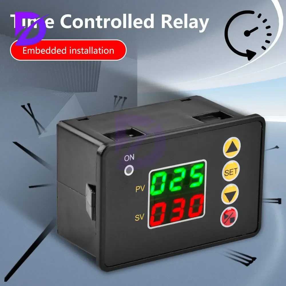 Delay Relay Module DC 12V 24V Timer Relay Digital Timer Cycle Delay Switch Module AC 220V Power On-Off Controller