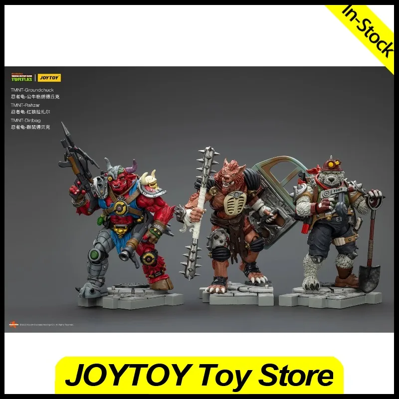 

In Stock JOYTOY Action Figure 1/18 TMNT Ninja Turtles Rahzar Groundc Dirtbag Anime Action Figures Model Toys Gifts Collection
