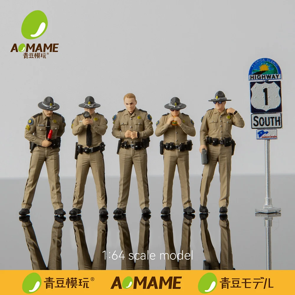 Kicarmod 1/64 Florida Highway Patrol S1 Set Florida Highway Patrol Resin Figures - Miniature Scene Model Kit for Car Diorama