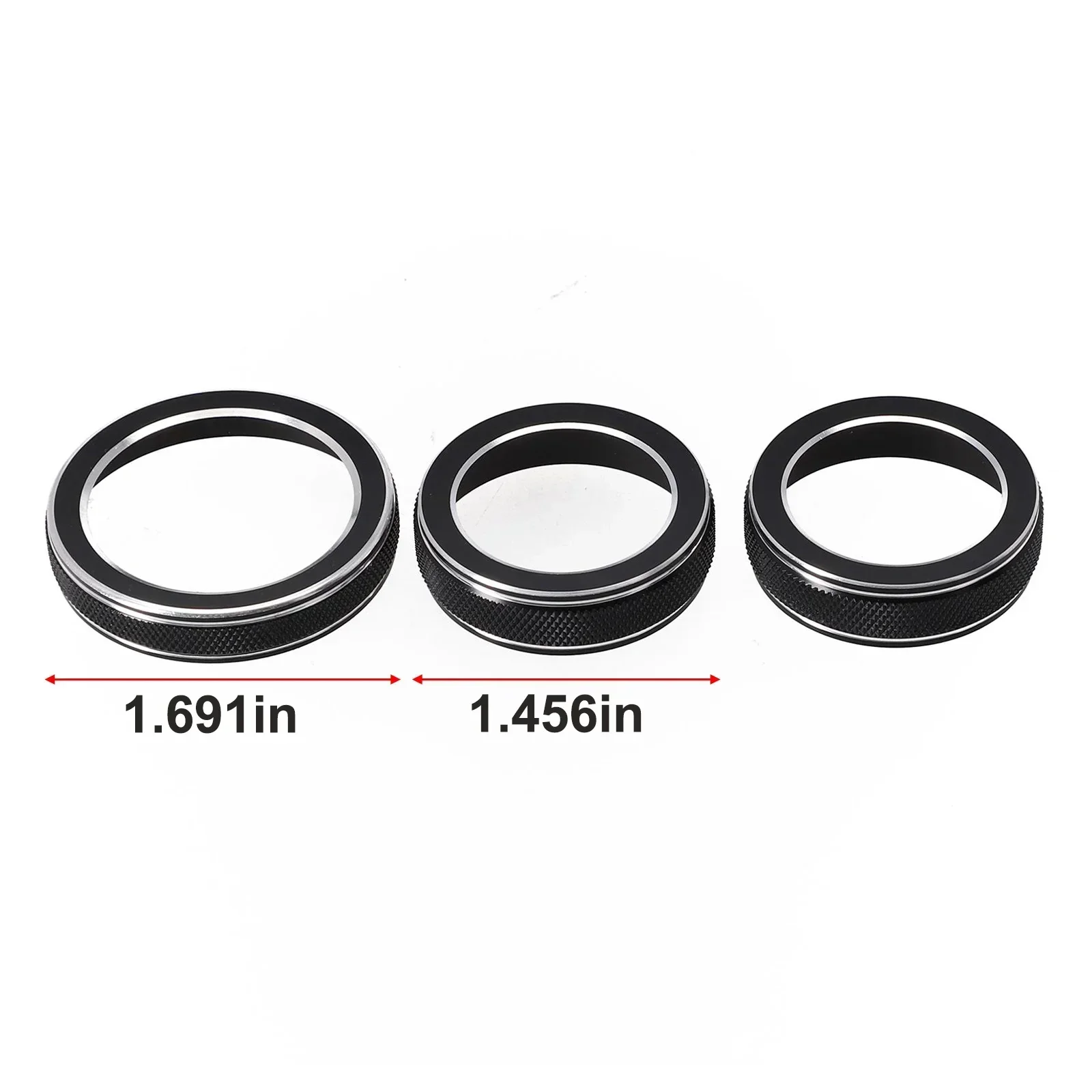 3Pcs For Jeep Grand For Cherokee 2014-2021 Car Interior Volume AC Radio Switch Knob Button Cover Ring Trim Car Styling Trim