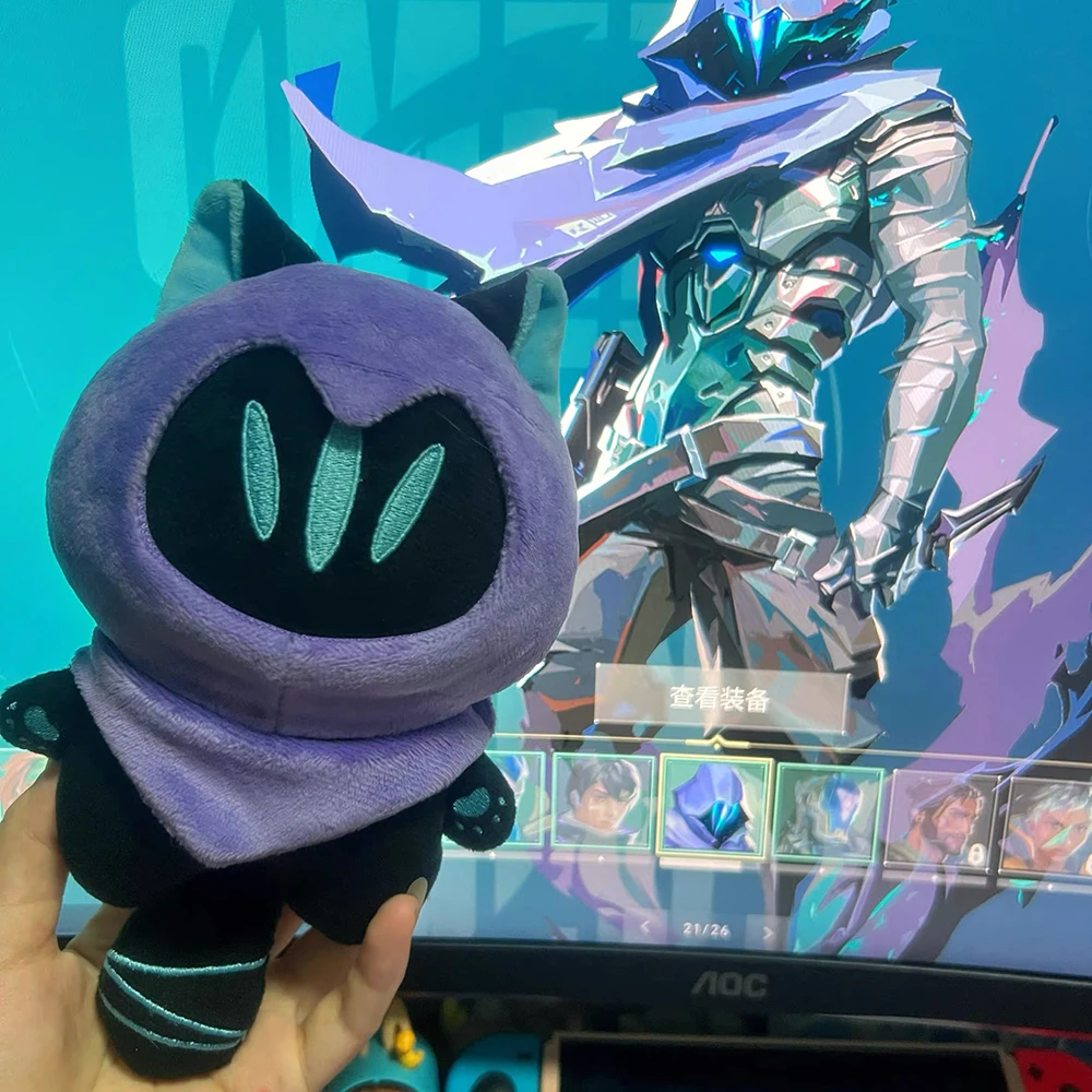 Game VALORANT Omen Cosplay Keychain Cute Cartoon Plush Stuffed Cotton Doll Keyring Backpack Halloween Decoration view 3