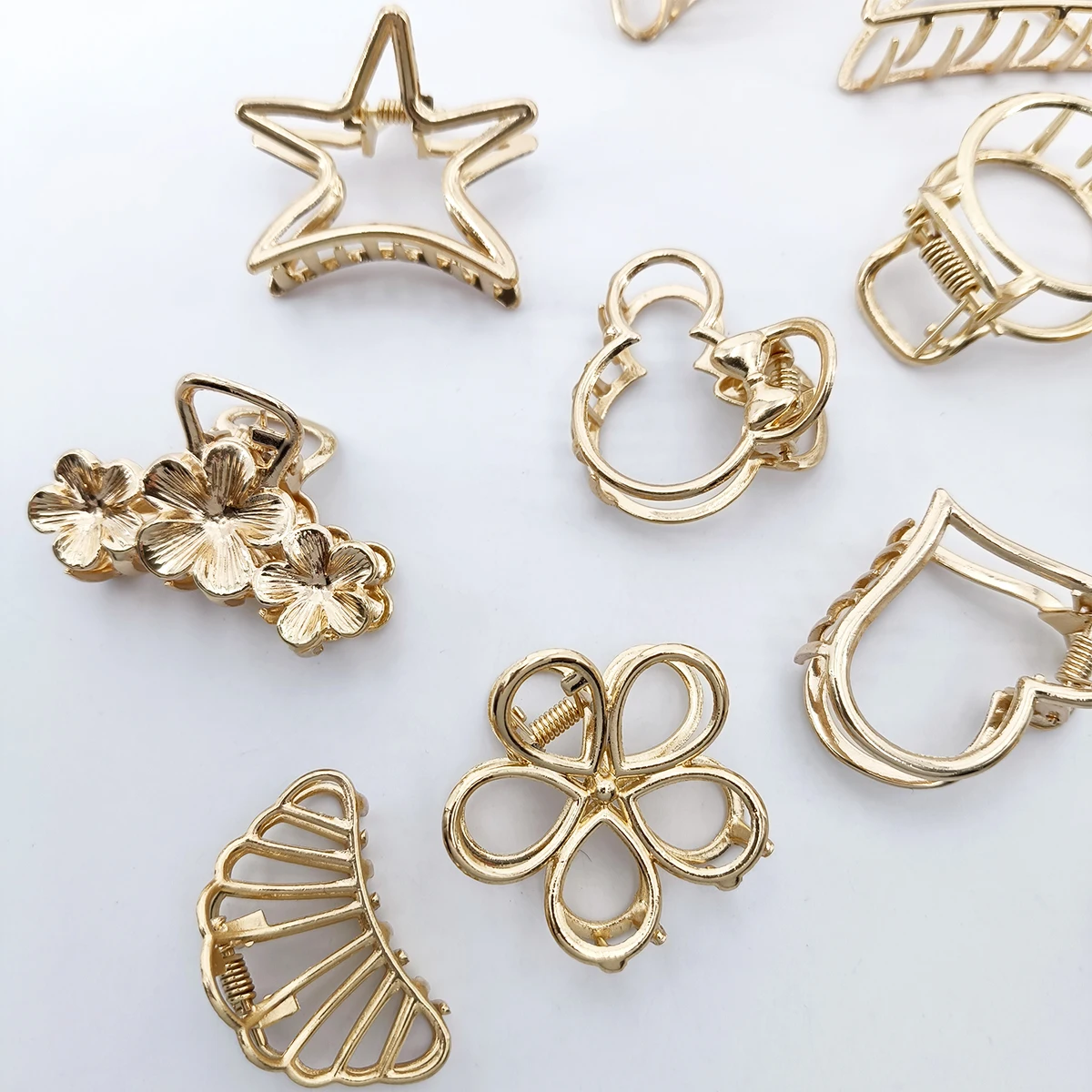 12 Stile Mode Mini 4 cm Metall Haar Klaue Für Frauen Gold Farbe Kreuz Krabben Haar Clip Koreanische Elegante Geometrische haarnadel Mädchen Haar – Detail 2
