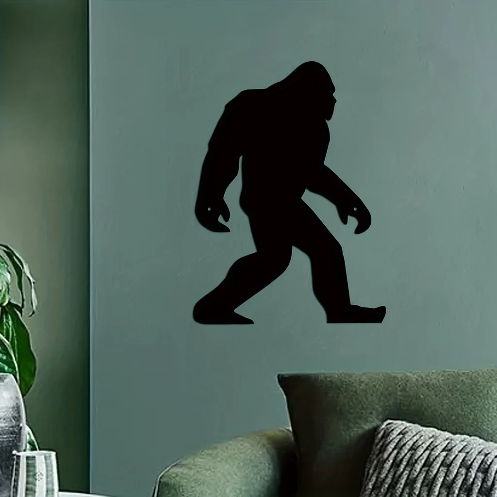 Metal Plaque Gorilla Wall Sticker, Silhouette Wall Sculpture Living Room, Indoor, Nursery Decor Wall Decor Metal Wall Hanging