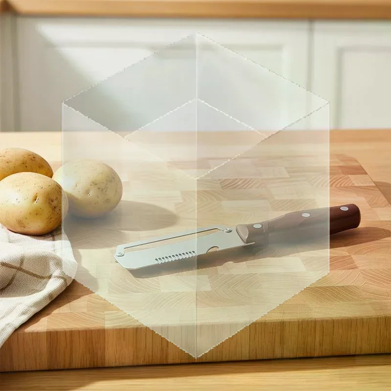 Ergonomic 3-in-1 Knife for Peeling Cutting and Bottling with Serrated Edge for Vegetables