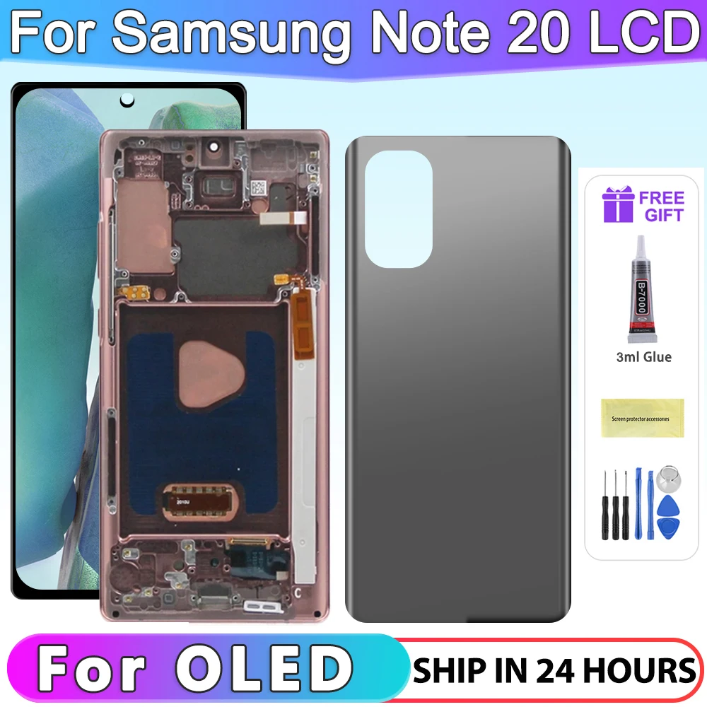 OLED Screen for Samsung Note 20 Display Assembly, for Samsung Note20 N980F N981B Lcd Display with Frame Touch Screen Digitizer