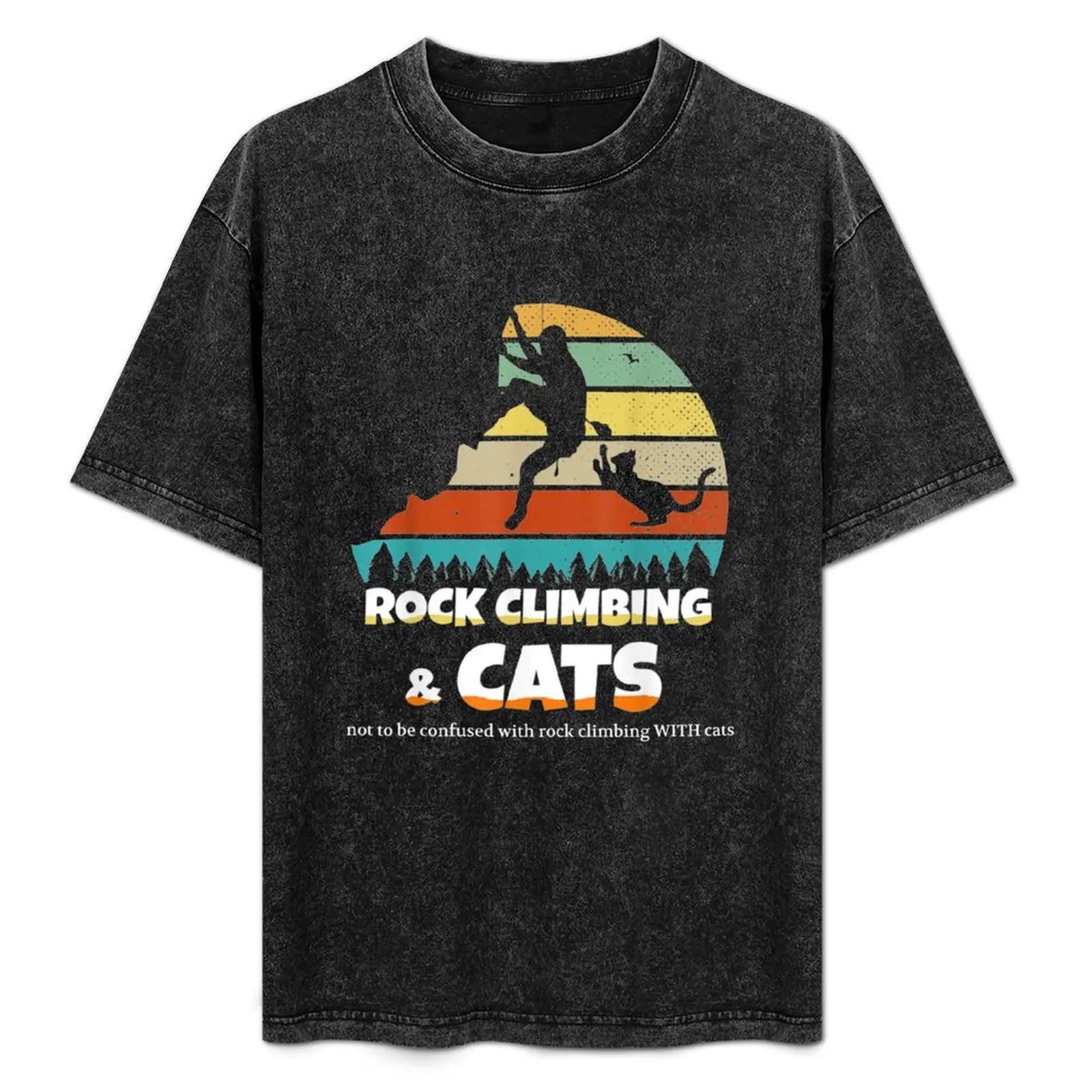 Rock Climbing With Cats T-Shirt blue archive anime figures boys whites man t shirt plain black t shirts men