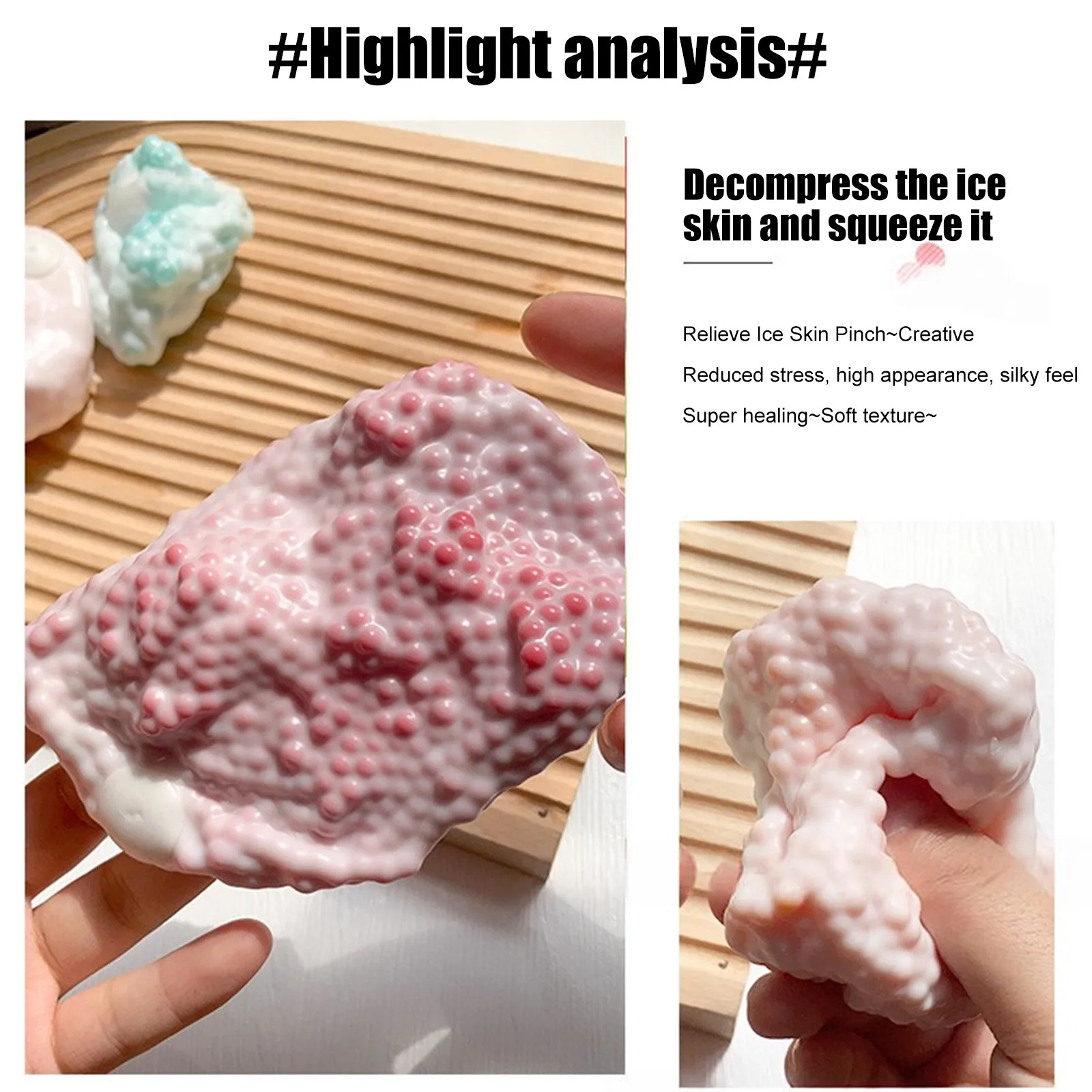 كرة ضغط ناعمة مقرمشة ذات ملمس مزدوج حسي فائق النعومة لزجة مصنوعة يدويًا لعبة كرة بلاستيكية لتخفيف الضغط للأطفال والكبار #2