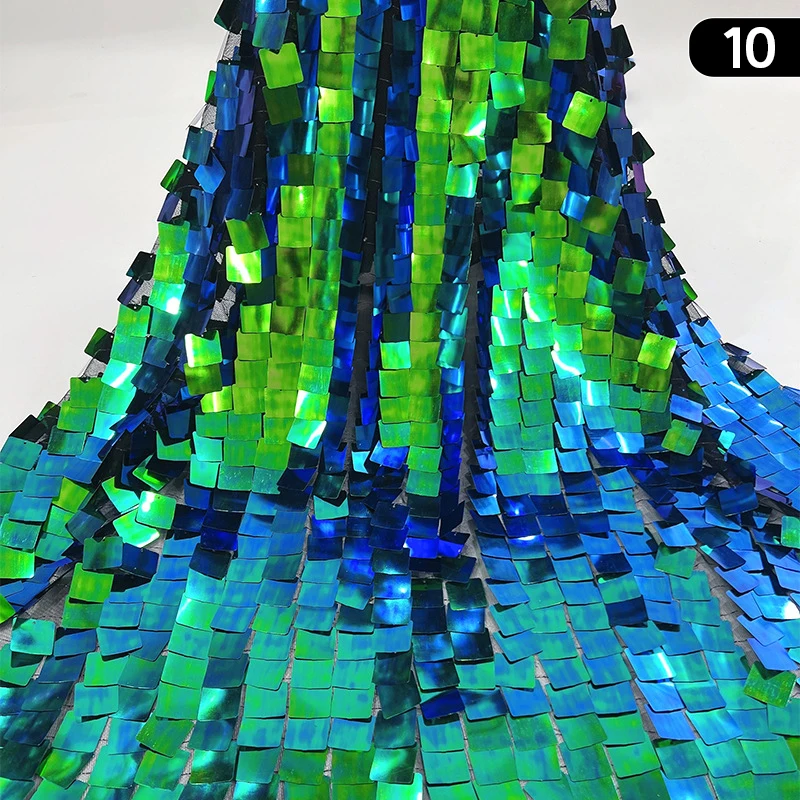 

1 Yard Monochromatic Big Square Shiny Sequin Fabric DIY Party Costume Wedding Dress Clothing Home Textile Design Sewing Fabric