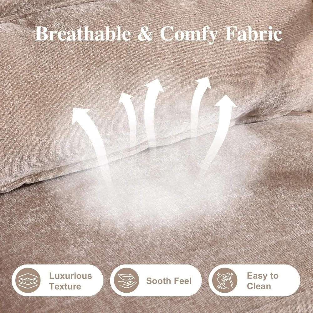 Sedia dall'accento moderno della metà del secolo con supporto lombare e braccioli in rovere - Sedia in ciniglia felpata per soggiorno, camera da letto o lounge