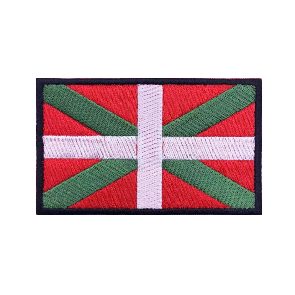 Basque Flag Patches Armband Embroidered Patch Hook & Loop Iron On Embroidery  Badge Military Stripe