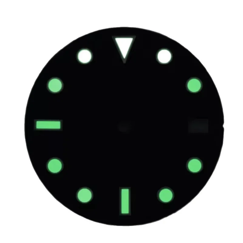 For 28.5Mm Water Ripple Dial Substitute Green Luminous for NH35 Movement Watch Accessories
