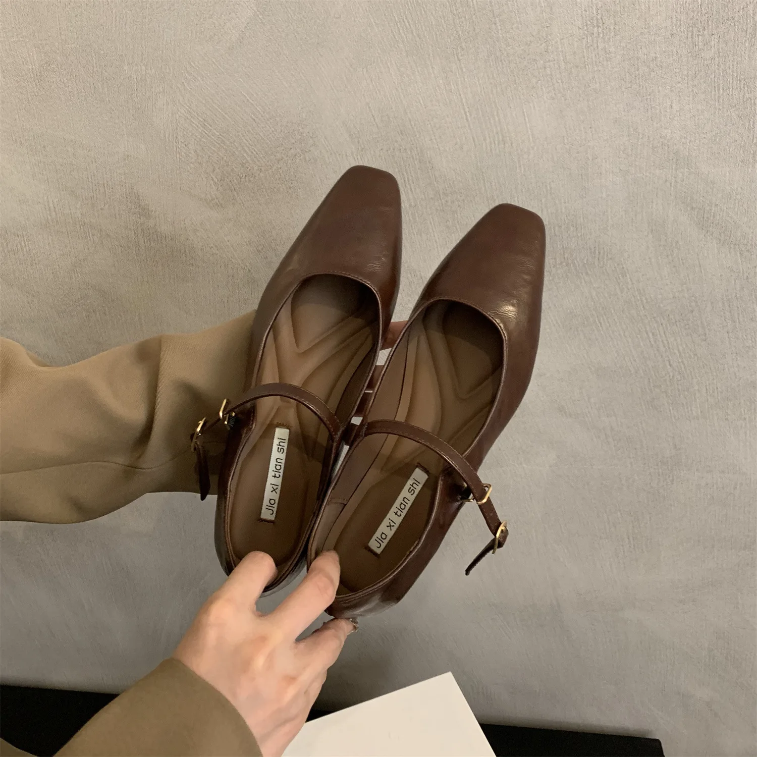 

Elegant Commuter Mary Jane Shoes for Women New Style Korean Fairy Thick Heel Single Shoes Fashionable Casual Rubber Sole