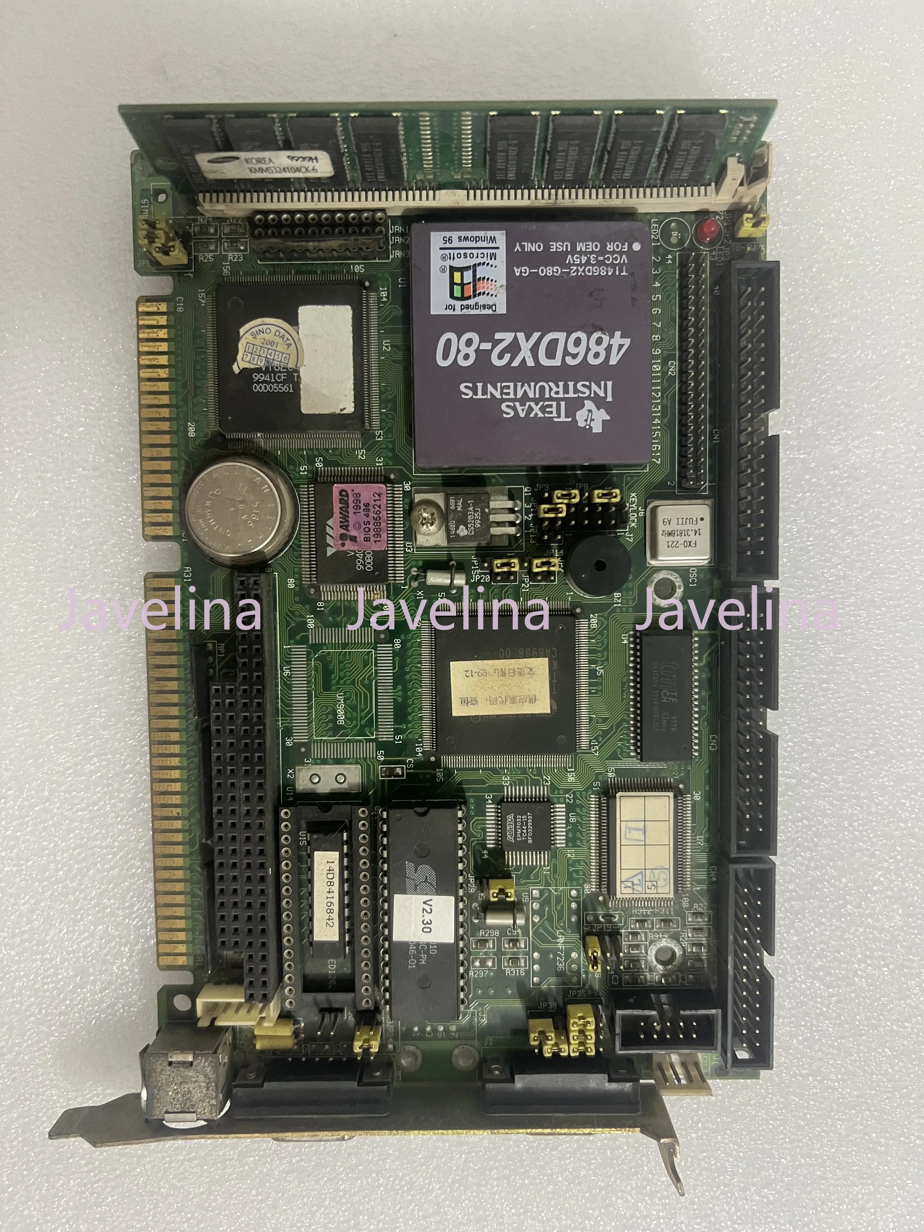 PCA-6145B/45L C1 with CPU memory, half length 486 industrial control motherboard card