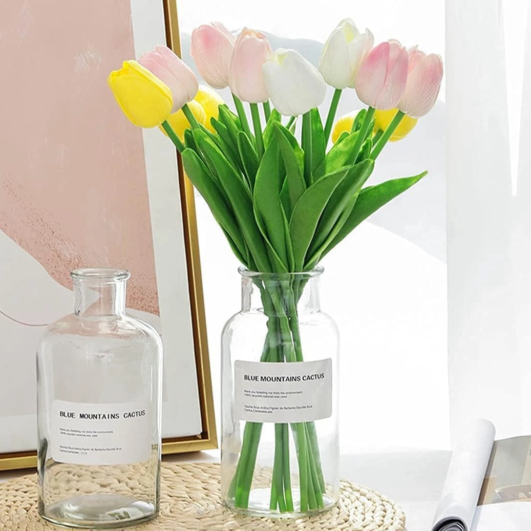 5/10 Stück künstliche Tulpenblumen, 33 cm, künstliche Blumen für Zuhause, Innendekoration, Hochzeit, Brautdekoration, DIY-Vasenzubehör – Detail 3