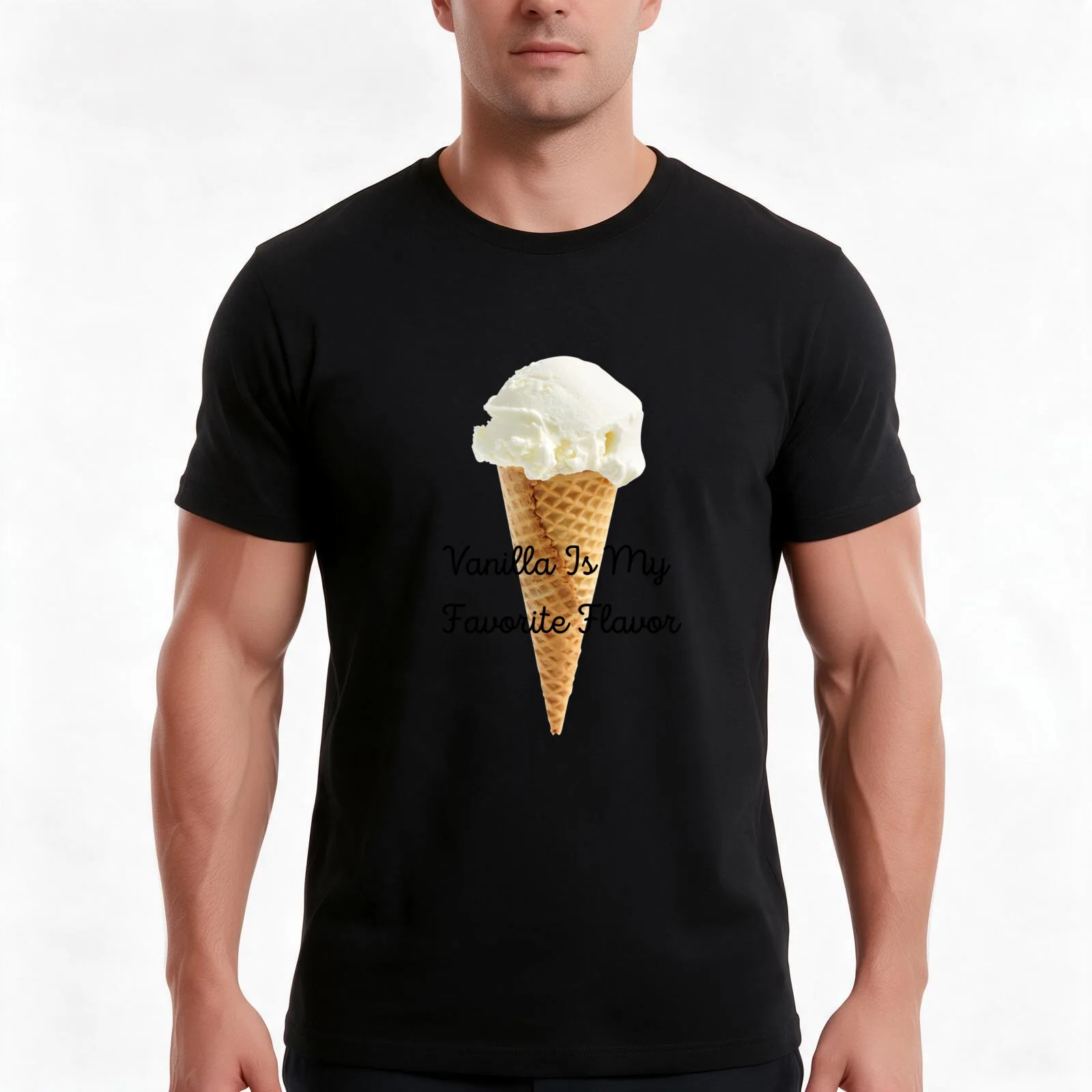 Vanilla Is My Favorite Flavor T-Shirt, Summer Casual Cotton Tee, Oversized Streetwear Tops, Vintage Graphic Print, 100% Cotton