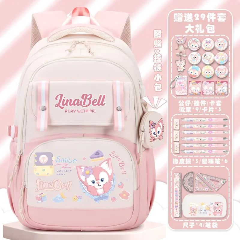 Disney Ling Na Bei Er Student Schoolbag Cute Cartoon Children Lightweight and Large Capacity Ultra Light Waterproof Backpack