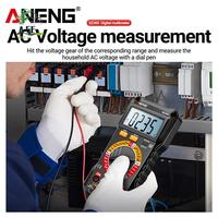 A05E- SZ305 1999 Smart Voltmeter AC/DC Voltage Current Resistance Ohm Test Tools Black