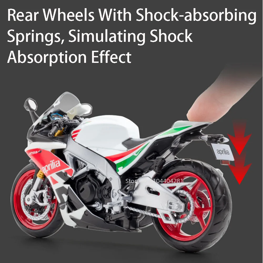 1:12 Aprilia RSV4 Suzuki GSX R1000Rโลหะผสมรถจักรยานยนต์รุ่นDiecastรถของเล่นล้อหน้าพวงมาลัยรถยนต์ขนาดเล็กรวบรวมเครื่องประดับ