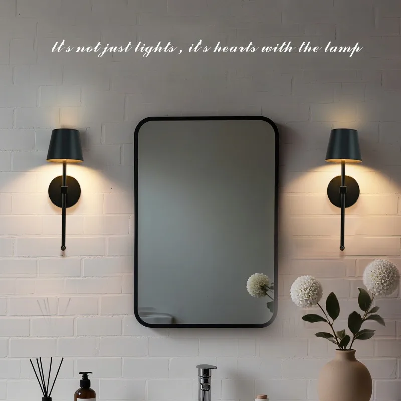 American Style Bedroom Headboard Gold/black Wall Lamp Living Room Home Decoration