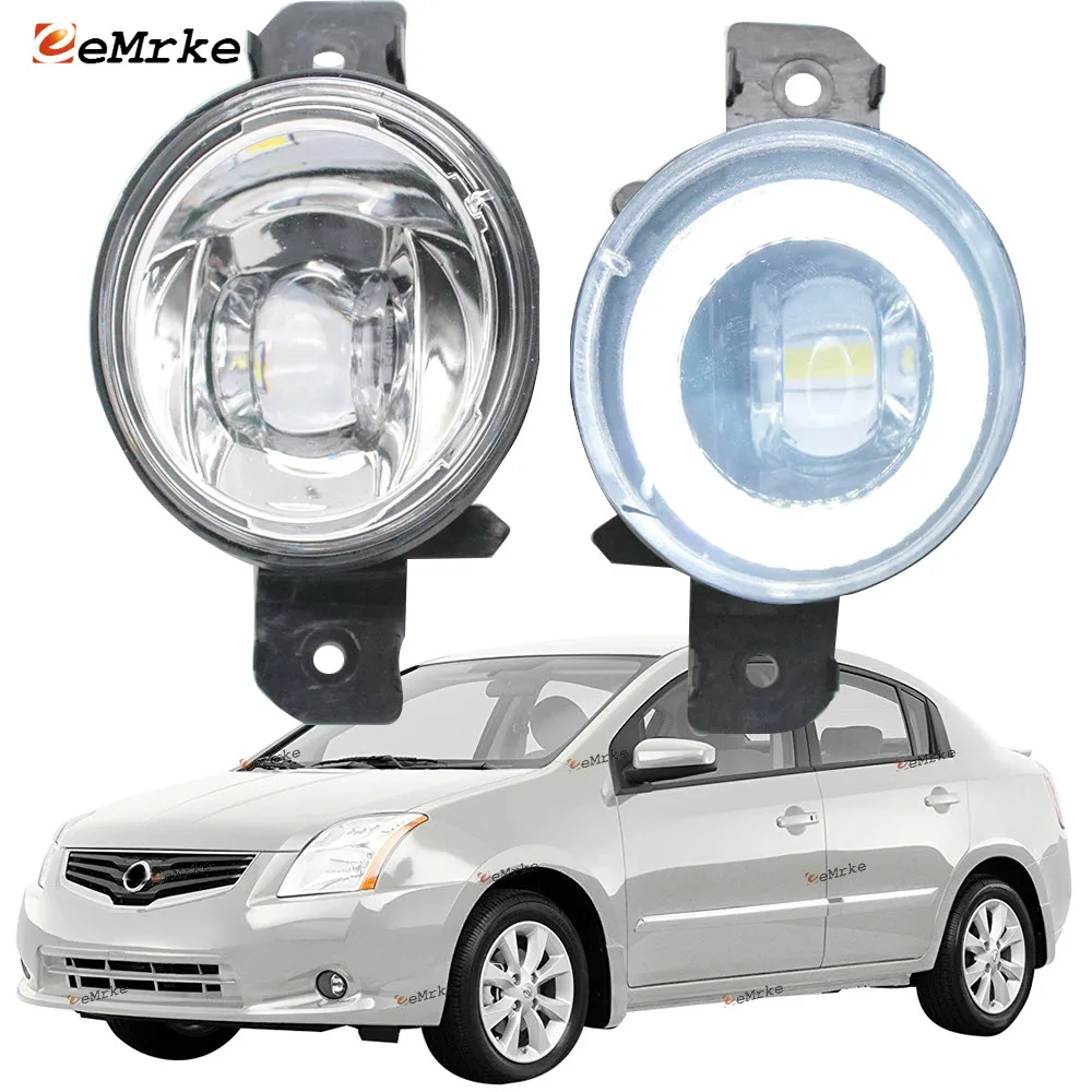 Led Angel Eyes Halo Daytime Running Lights Lens Fog Light Assembly for Nissan Sentra North America / Brazil B16 2010 2011 2012