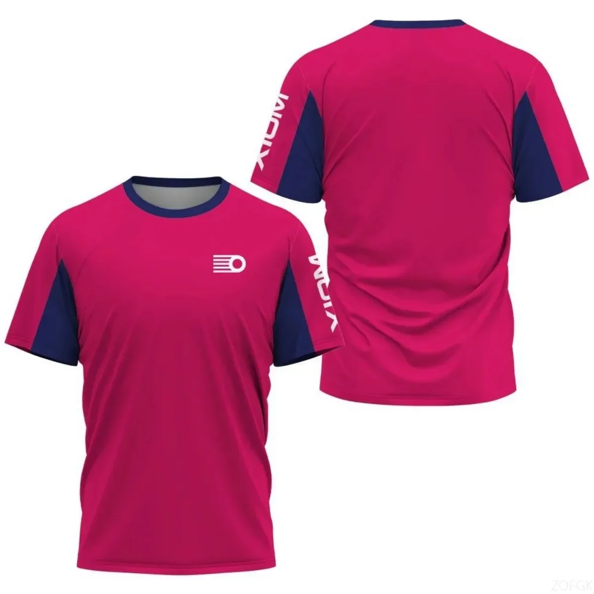 New Men's Table Tennis Breathable and Comfortable Round Neck Letter Printed T-shirt, Tennis and Badminton Outdoor Training Top