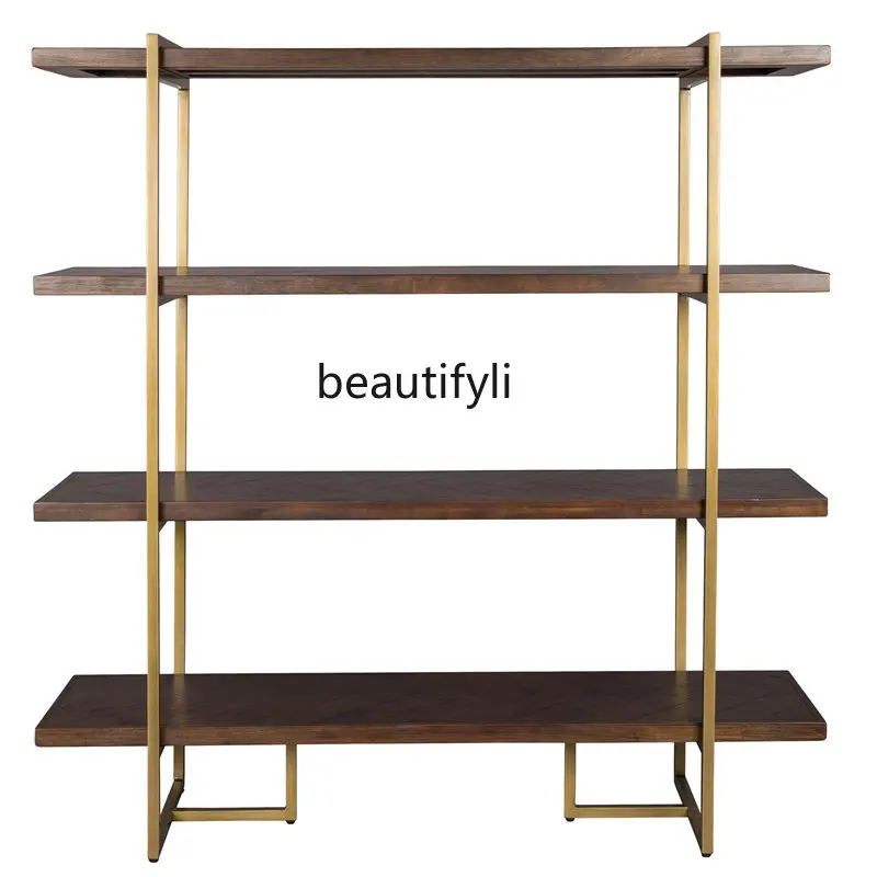 

Solid Wood Bookshelf Living Room Floor Shelf Storage Shelf Balcony Partition Display Shelf