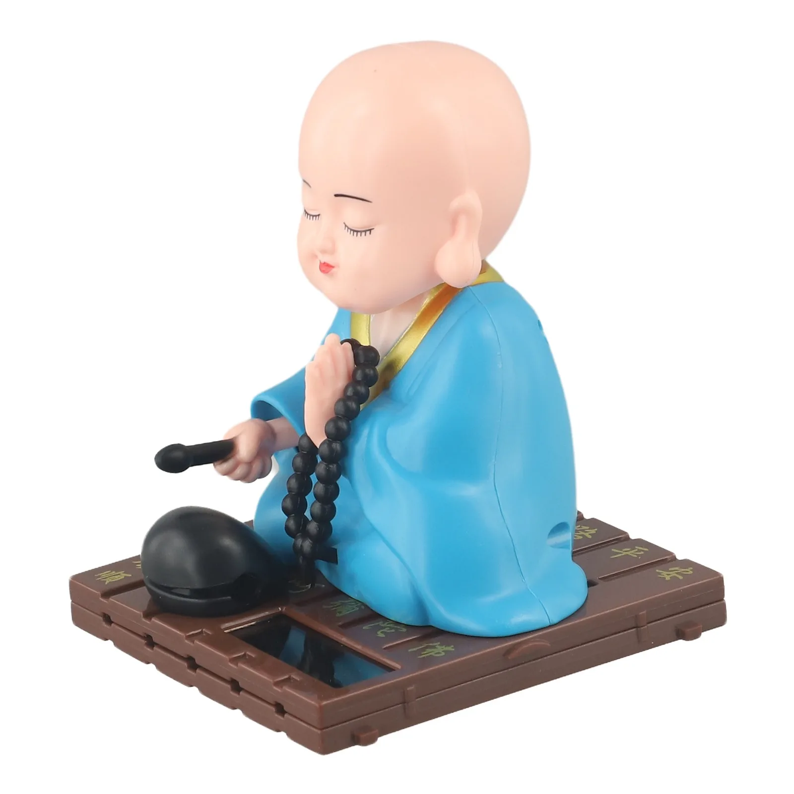 Little Monk Ornament Mini Solar Powered Shaking Head Monk Figurki Ozdoba samochodowa Dekoracja deski rozdzielczej Wystrój domu i biura